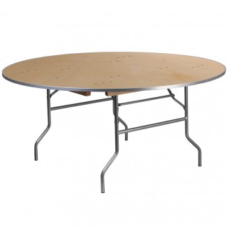 XA-66-BIRCH-M-GG 66 inch round commercial banquet hotel hospitality folding table